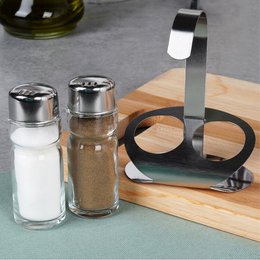 Salt and Pepper Shakers with Stand 3 pcs