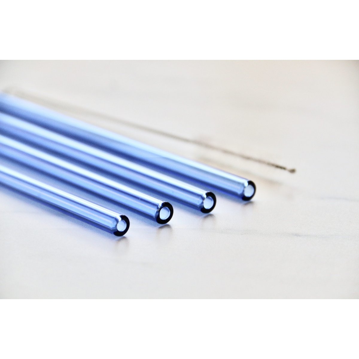 Blue Borosilicate Glass Straws - 4packs (Christmas Edition)