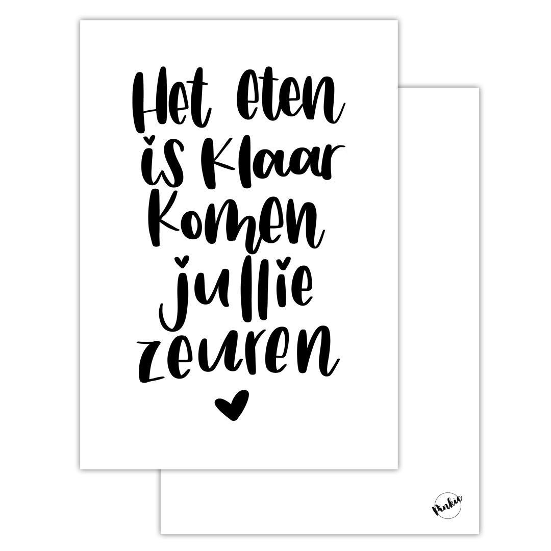 Poster Het eten is klaar