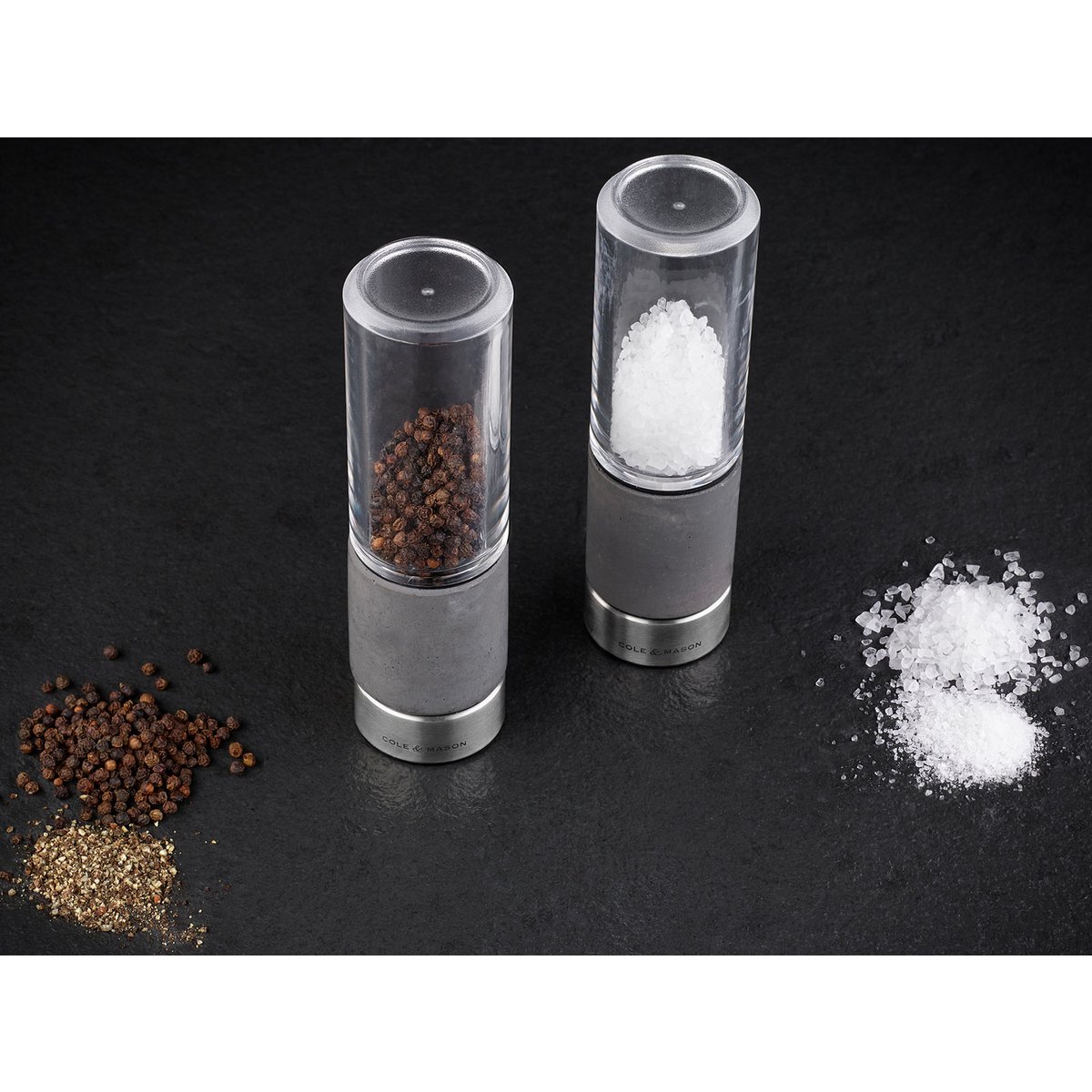Precision+ Stemless Regent Concrete Pepper and Salt Mill Set 18cm