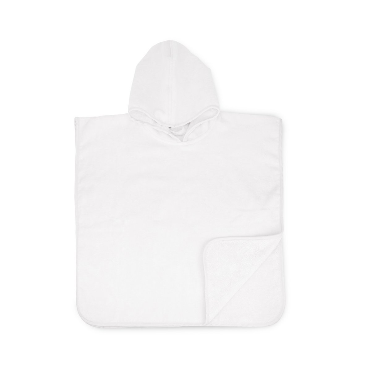 Baby Poncho, White, 450 gr, 55 x 55 cm