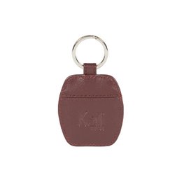 K10854XB | Portachiavi in Saffiano Vera Pelle. Colore Bordeaux. Anello per chiavi Nickel Lucido. Dimensioni totali: cm 5,5 x 9,5 x 0,5. Confezione: Gift Box rigido fondo/coperchio