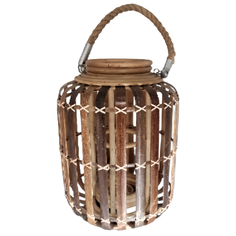Lantern bamboo brown " Nias "  no glass