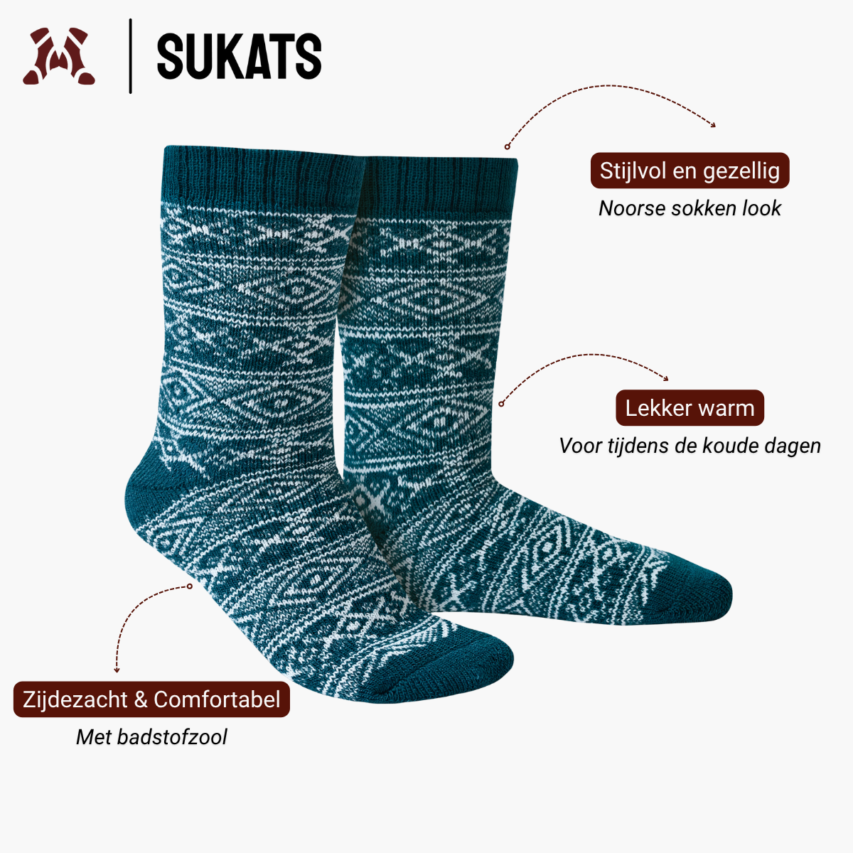 Sukats® 1 o 3 Pares de Calcetines de Casa con Lana | Calcetines de lana | Calcetines de cama | Múltiples colores y tamaños