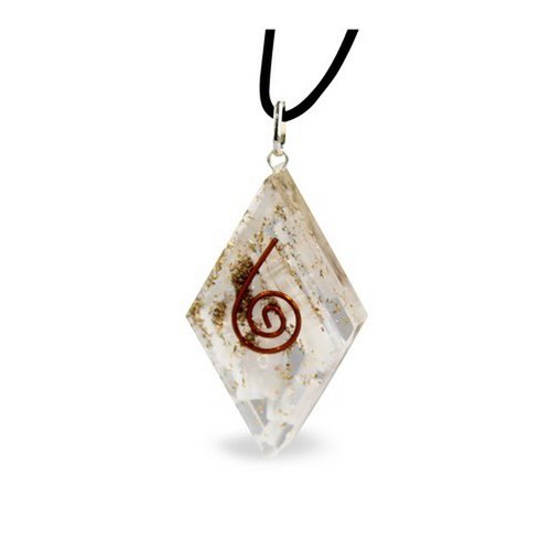 Orgone Pendant Diamond Shape-Selenite-Spiral