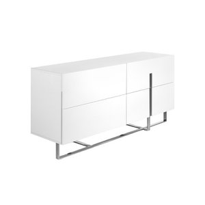 Wit houten dressoir en chroomstaal