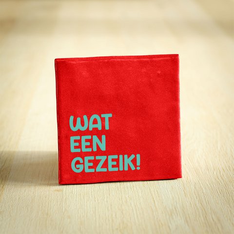 Tegeltje - Wat een gezeik! | Rood & Zeegroen | 10x10cm