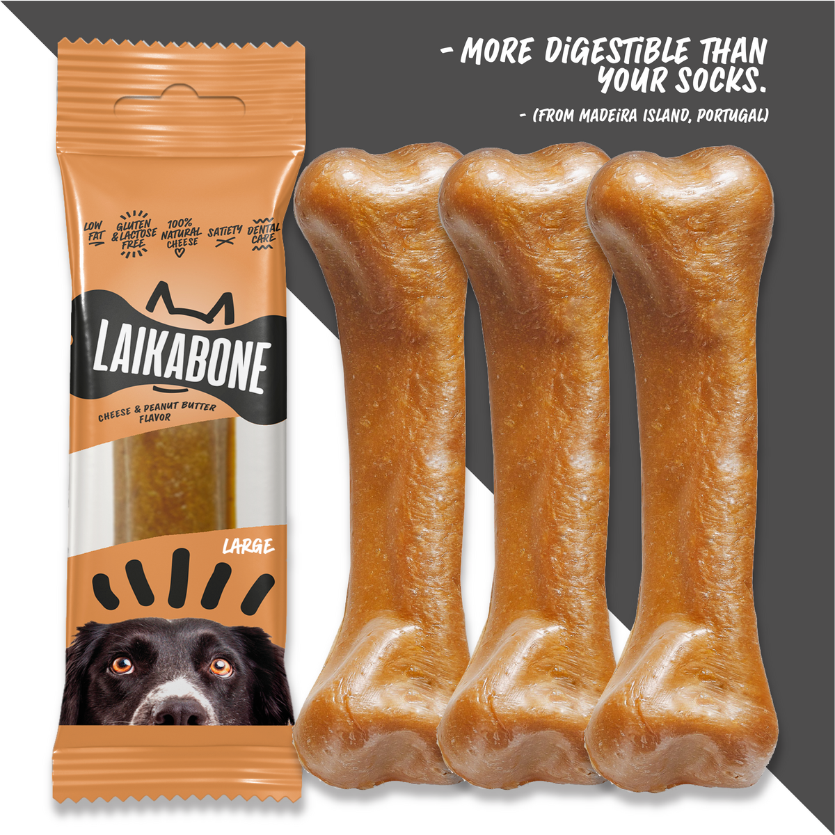Laikabone Dog Dental Chew - Kaas & Pindakaas (DOOS)