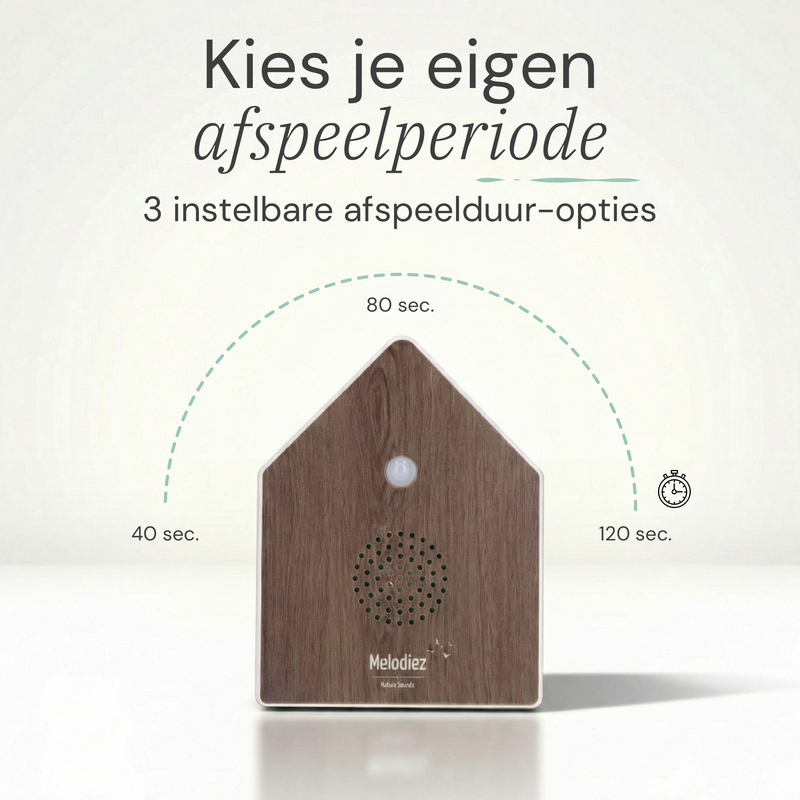 Melodiez Deluxe - Coffret Incl. Piles et 5 sons naturels d'oiseaux, d'océan, de grillon et de jungle - Bird Sound House avec capteur