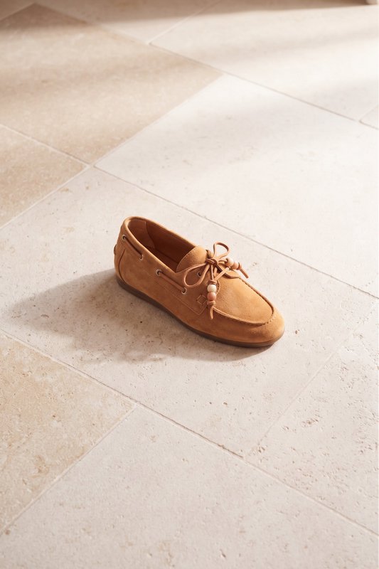 KAI BEADS COGNAC – Bootschoenen met harskralen