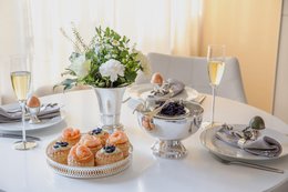EDZARD serveringsbakke galleribakke Coro, rund, elegant sølvbelagt, anløbsfast, ø 23 cm, højde 3,5 cm