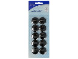 Magnet Westcott schwarz Packung mit 10 Stück. Ø 30 mm x 8 mm, 900 g-Kappe: 6–8 Blatt 80 g-Papier