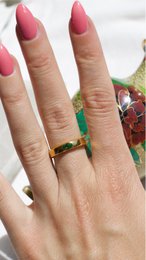 Enoch - Green Crystal Gold Band