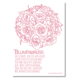 Carte postale "Fleur de voeux"