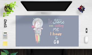 Unicorn in space - desk pad 100 x 50 cm