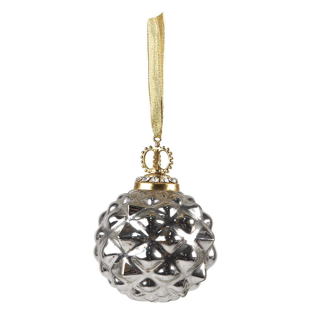Weihnachten Bauer Ø 8 cm silberfarbene Glas Weihnachtsdekoration