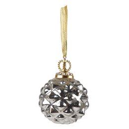 Weihnachten Bauer Ø 8 cm silberfarbene Glas Weihnachtsdekoration