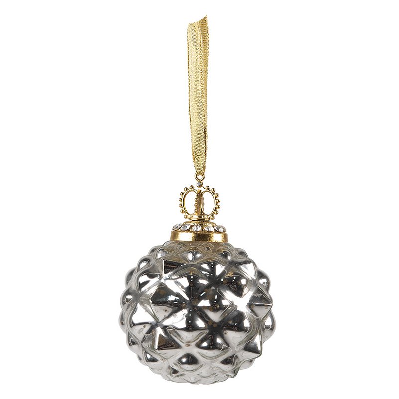 Weihnachten Bauer Ø 8 cm silberfarbene Glas Weihnachtsdekoration