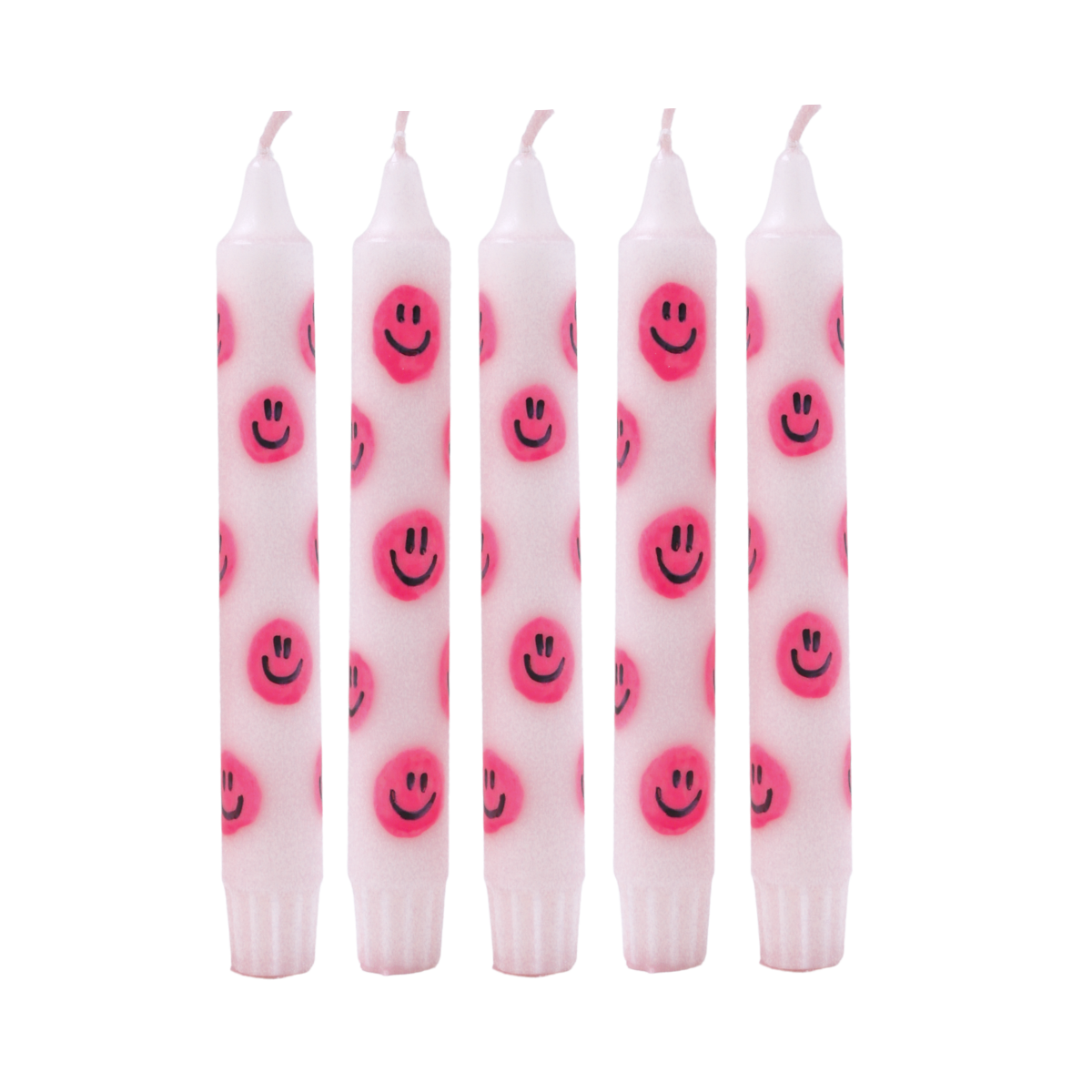 Diner Kaars Smiley Pink - Set of 5