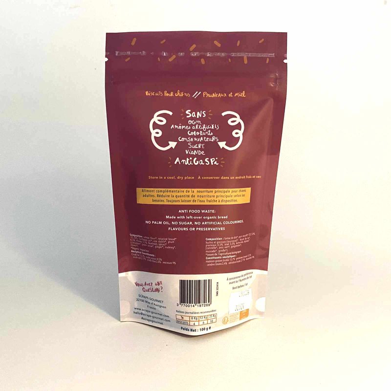 Scrap di biscotti biologici per cani - Punes e miele