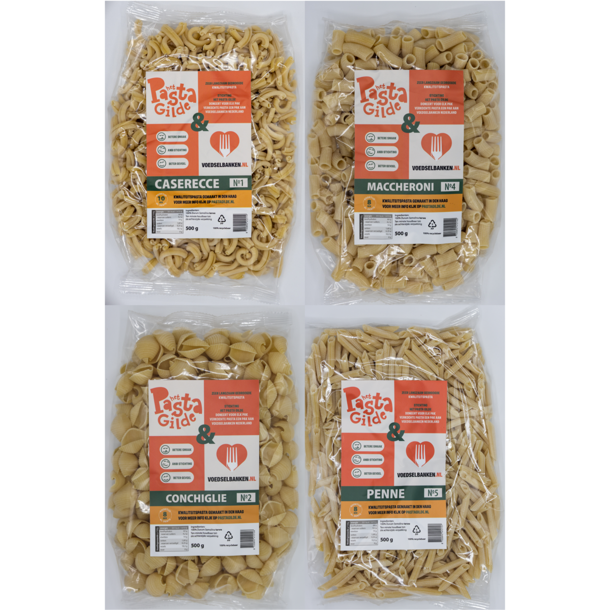 At 4 o'clock: Homemade pasta, Macaroni, Penne, Shells, 4x500 gram (4.95 EUR per 500 gram)
