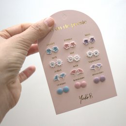 Box of 12 Ceramic Earrings — A Year of Pastel Poetry