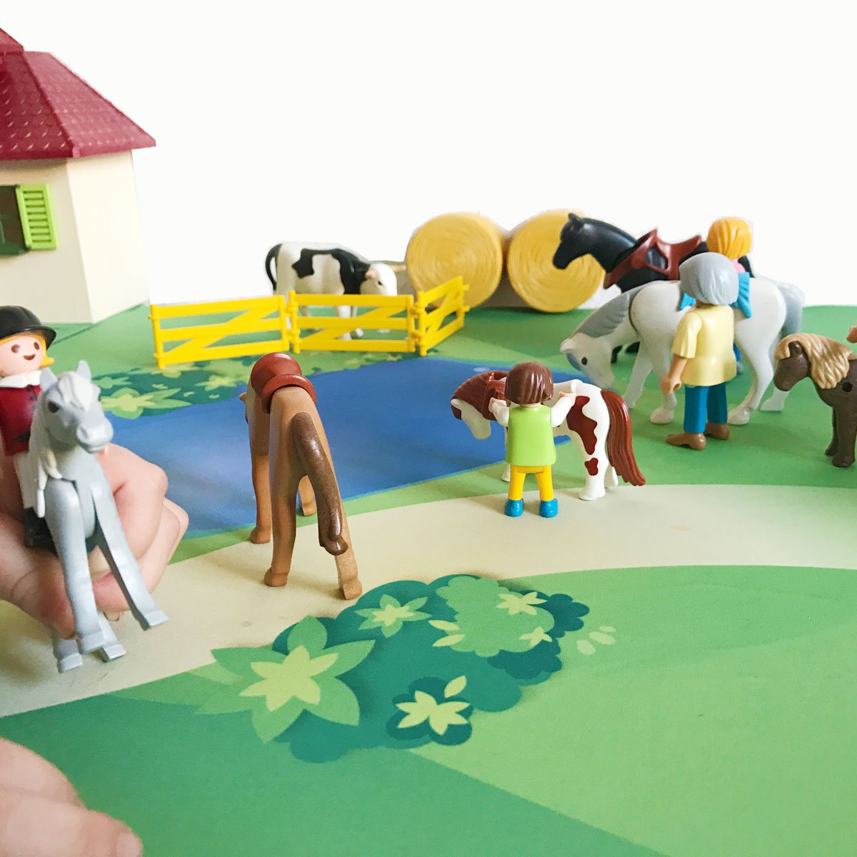 Spielmatte - Graslandschaft mit Teich