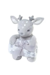 Babysæt, tæppe og fawn plys, grå