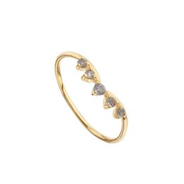 Forgyldt labradorit tiara ring