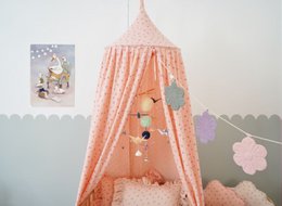 Dosel de muselina "Nomeolvides rosa"