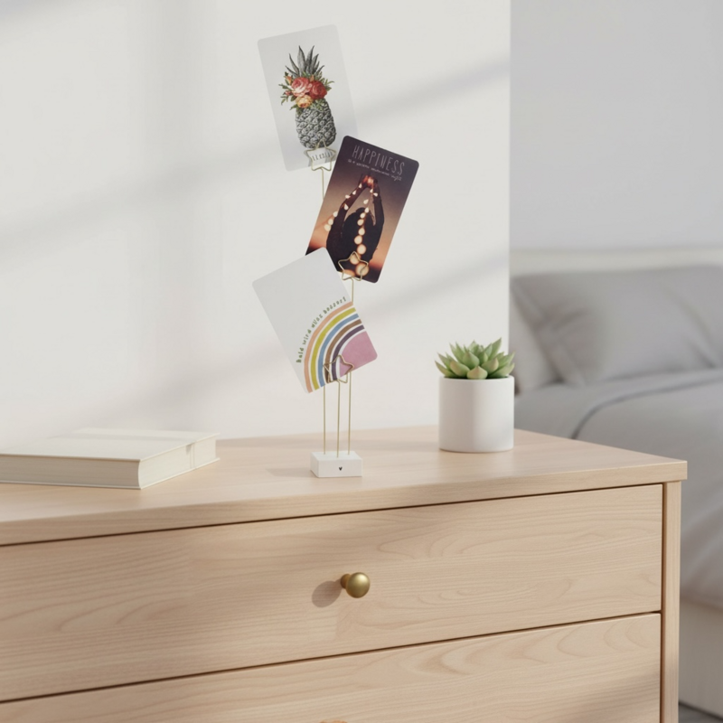 Kartenhalter Goldstars für Postkarten