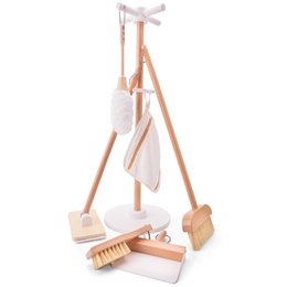 Wooden Toy Cleaning Set with Stand - 6-piece