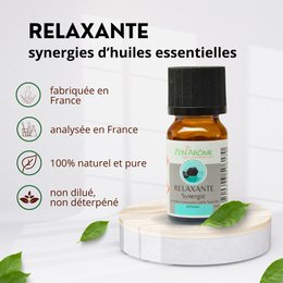 Sinergia de aceites esenciales - Relajante - 10 ml - Uso para Difusión - Envasado en Francia
