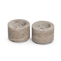 Titanium Travertine Tea Light Solder S Ø6x4cm