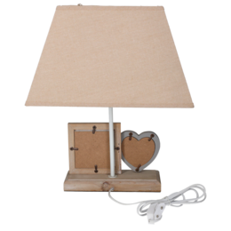 Photo lamp with lampshade h 42x35x19 cm in resin and fabric