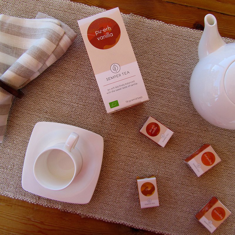 PU-ERH VANILLA organic Pu-erh tea with vanilla I pyramid tea