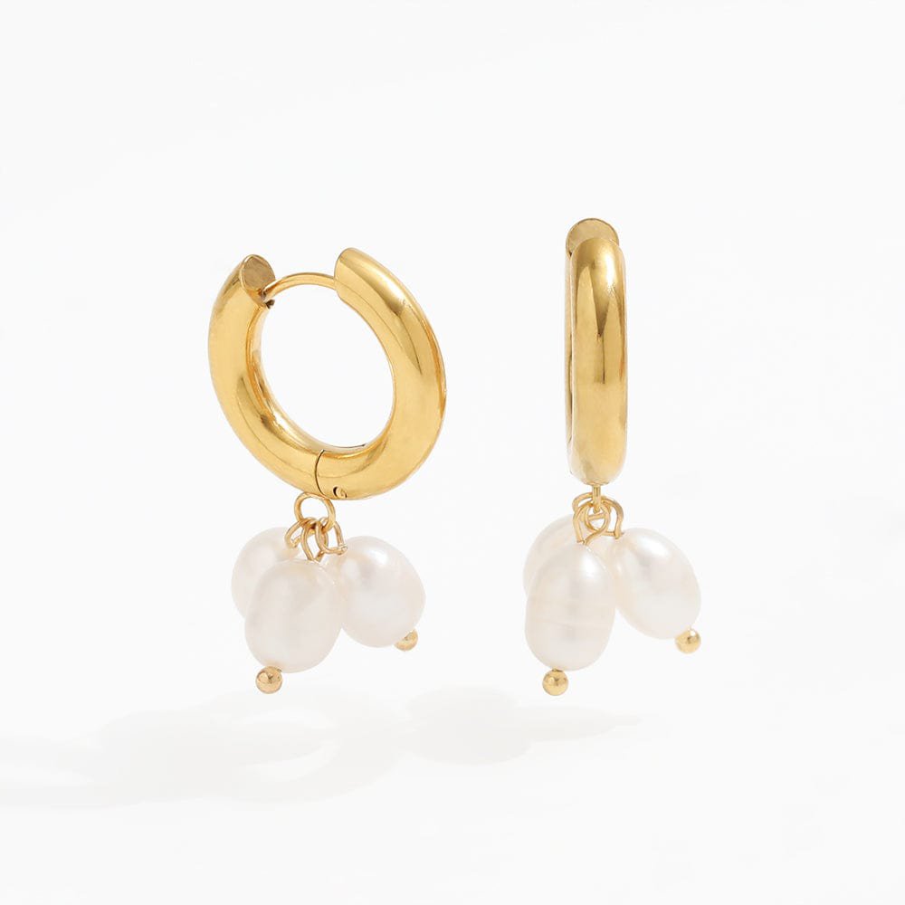 Blinn - Gouden Hoop Triple Cluster Pareloorbellen