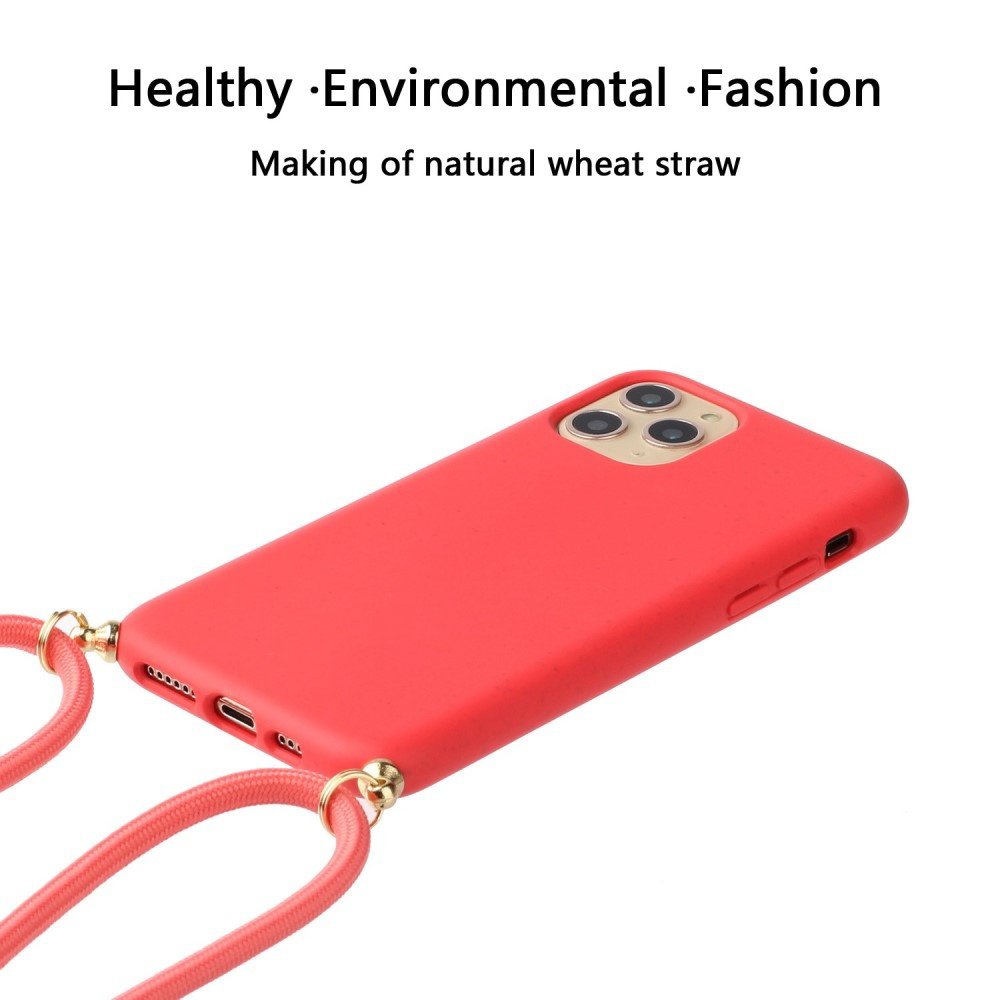 Lunso - Funda trasera con cable - iPhone 11 Pro - Rojo