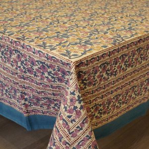 Rectangular cotton tablecloth printed "Luce"