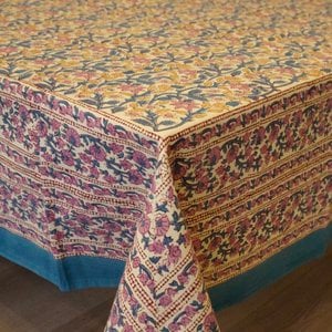 Rectangular cotton tablecloth printed "Luce"
