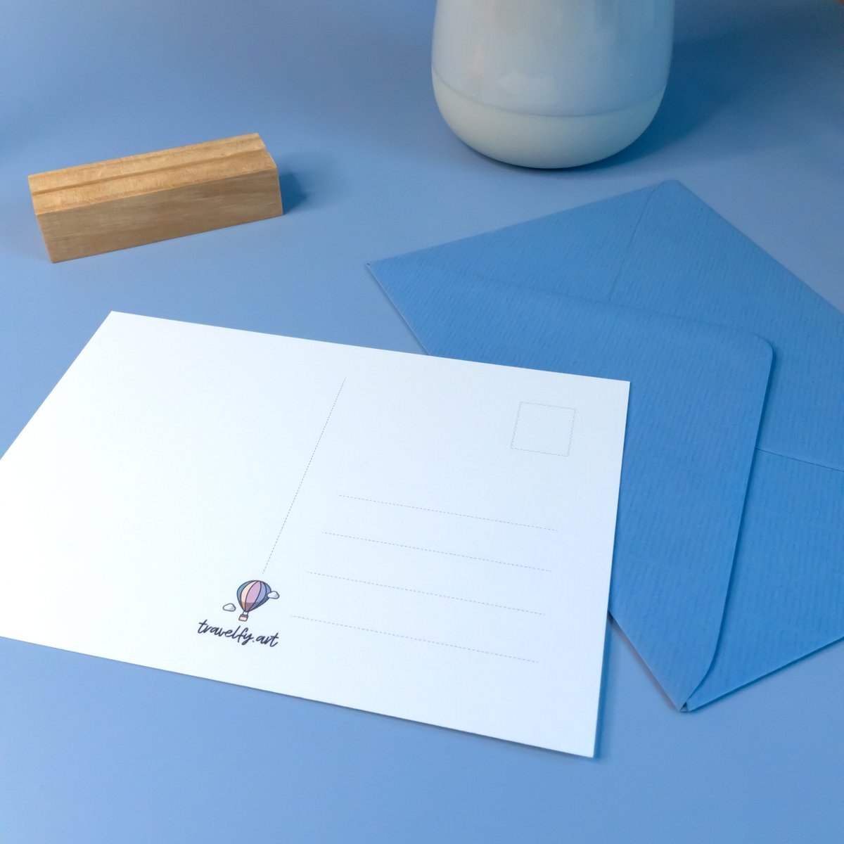Deventer View, Pays-Bas - Carte postale A6 avec enveloppe