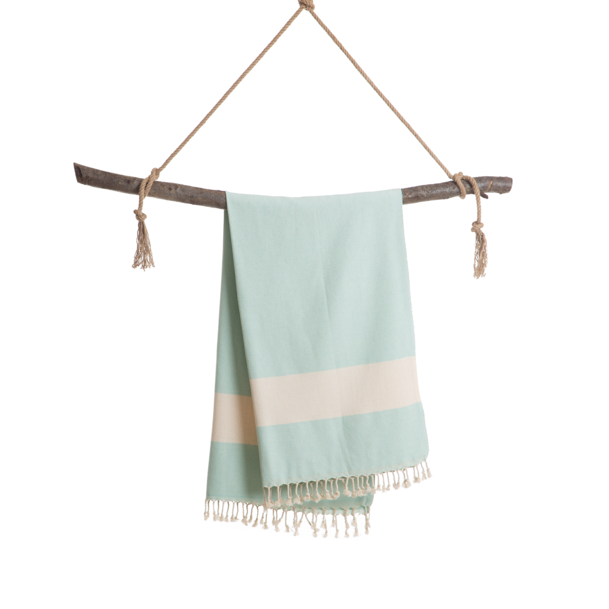 DIAMANT Telo da spiaggia e sauna per Hammam in cotone – Senza sabbia – Menta - 180x100 cm