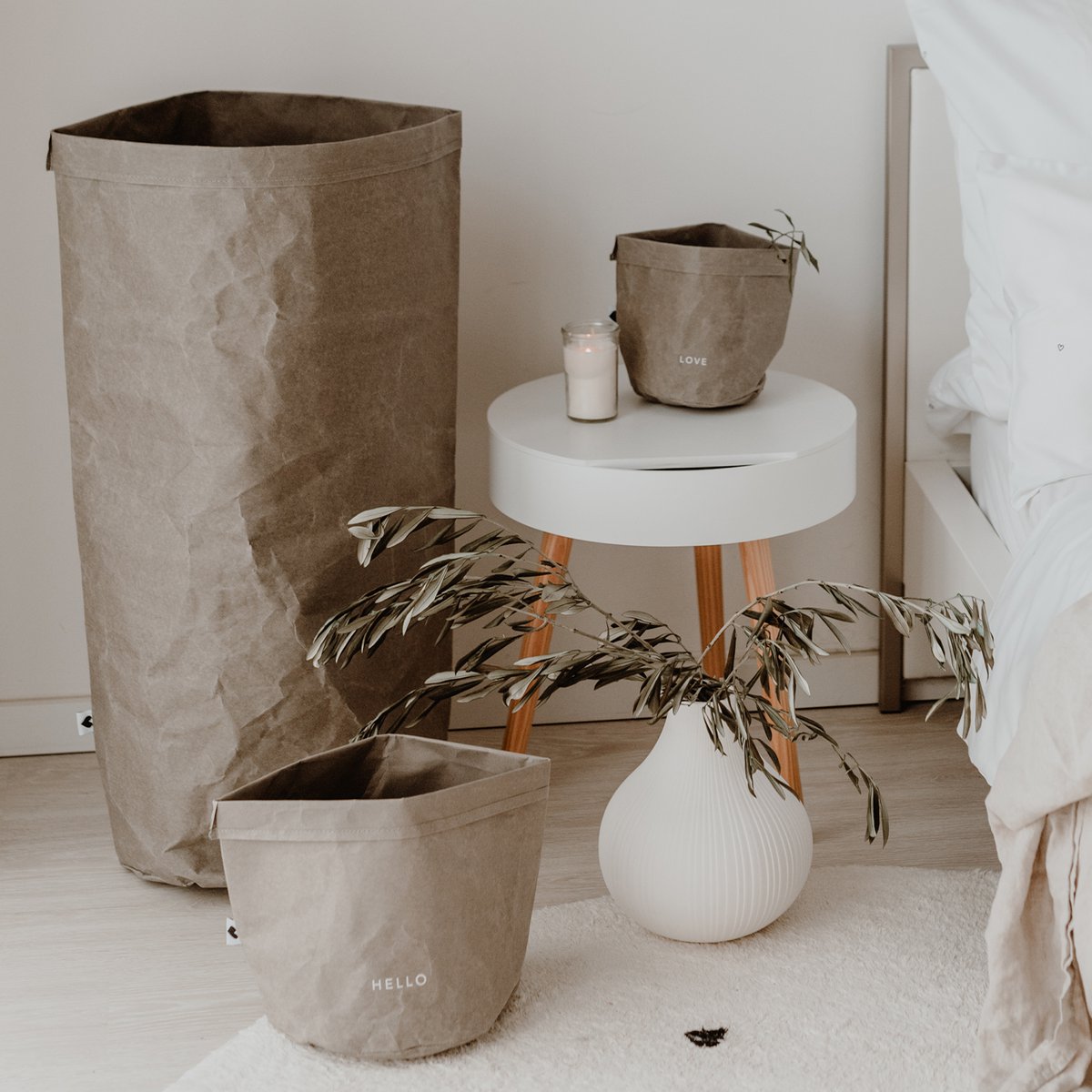 Paperbag zestaw 2 szt. szary (zestaw = 6 zestawów)