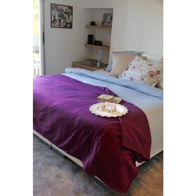 Polair deken 350 gr/m2 - kleur PRUNE  220 x 240 cm