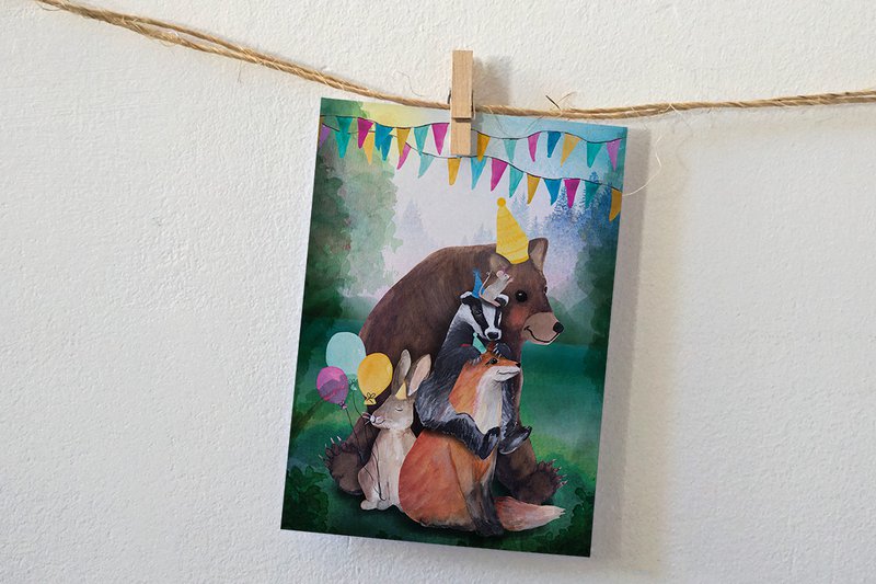 Card Festive Animals