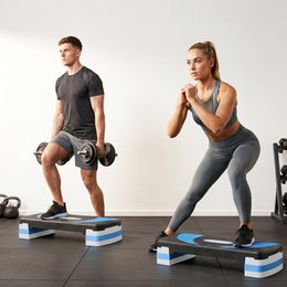 Aerobic stepper 3-stage height adjustable 80 x 31 x 20 cm black + gray