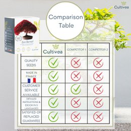CULTIVEA® Ready to Grow Kit 6 Bonsai - Have og dekoration - Julegave-idé (Rød Mapple, Chinese Cercis, Juniperus, Liquidambar, nordmannsgran)