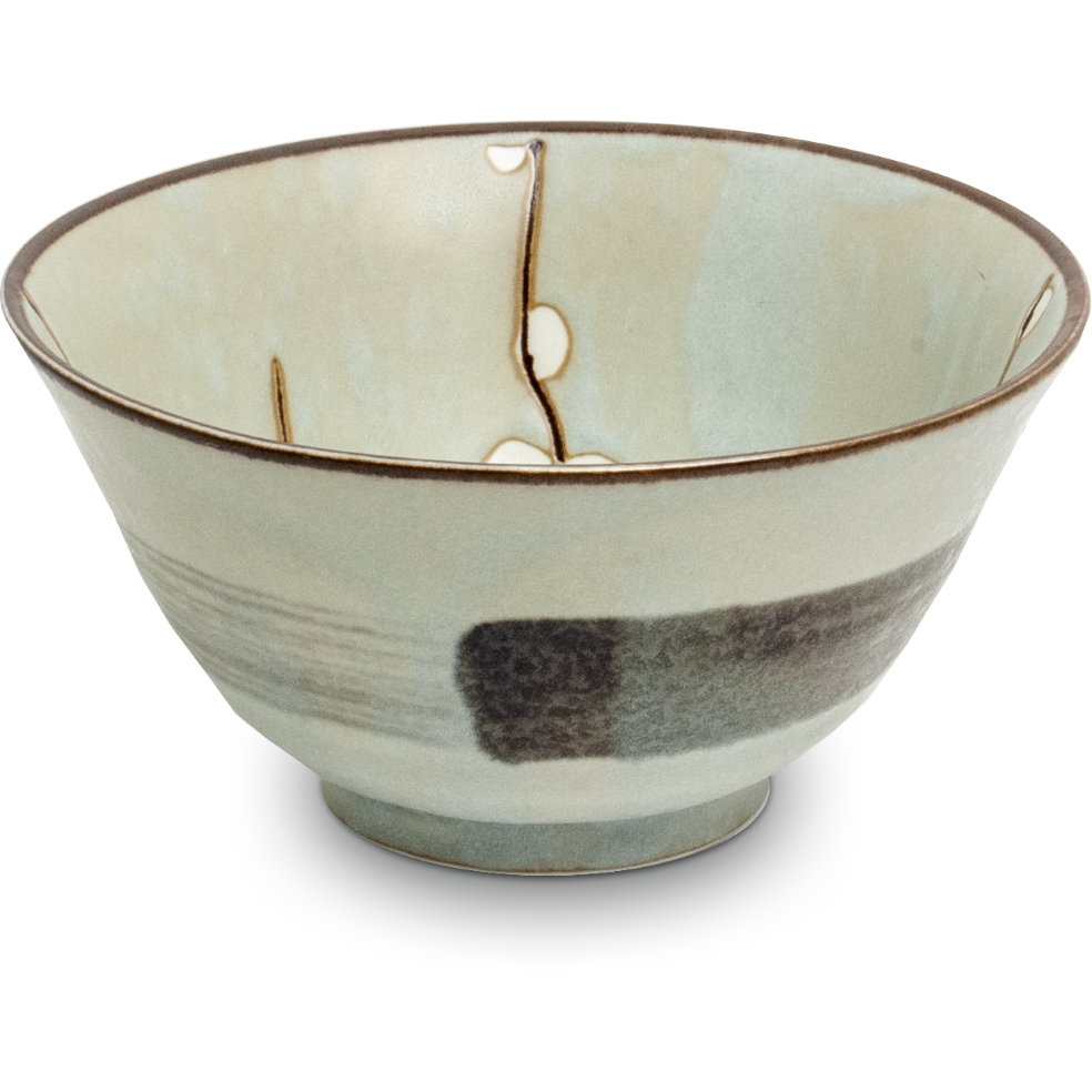 Edo Hanagreen Bowl 13x7cm, porcelain, Japan