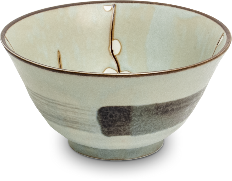 Edo Hanagreen Bowl 13x7cm, porcelain, Japan