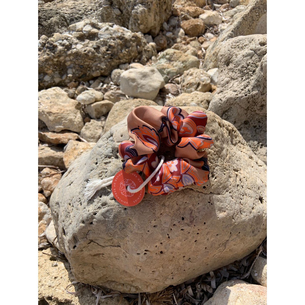 Scrunchie - Retro Flowers - Recycled